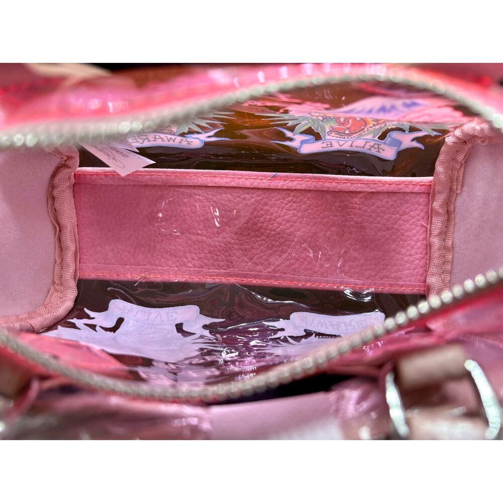 NWT - Ed Hardy Pink PVC Small Beach Handbag - Alive & Aware - Picture 8 of 10